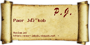 Paor Jákob névjegykártya